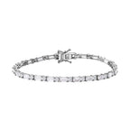 Moissanite Tennis Bracelet (Size - 8) in Sterling Silver 9.01 Ct, Silver Wt. 8.36 Gms