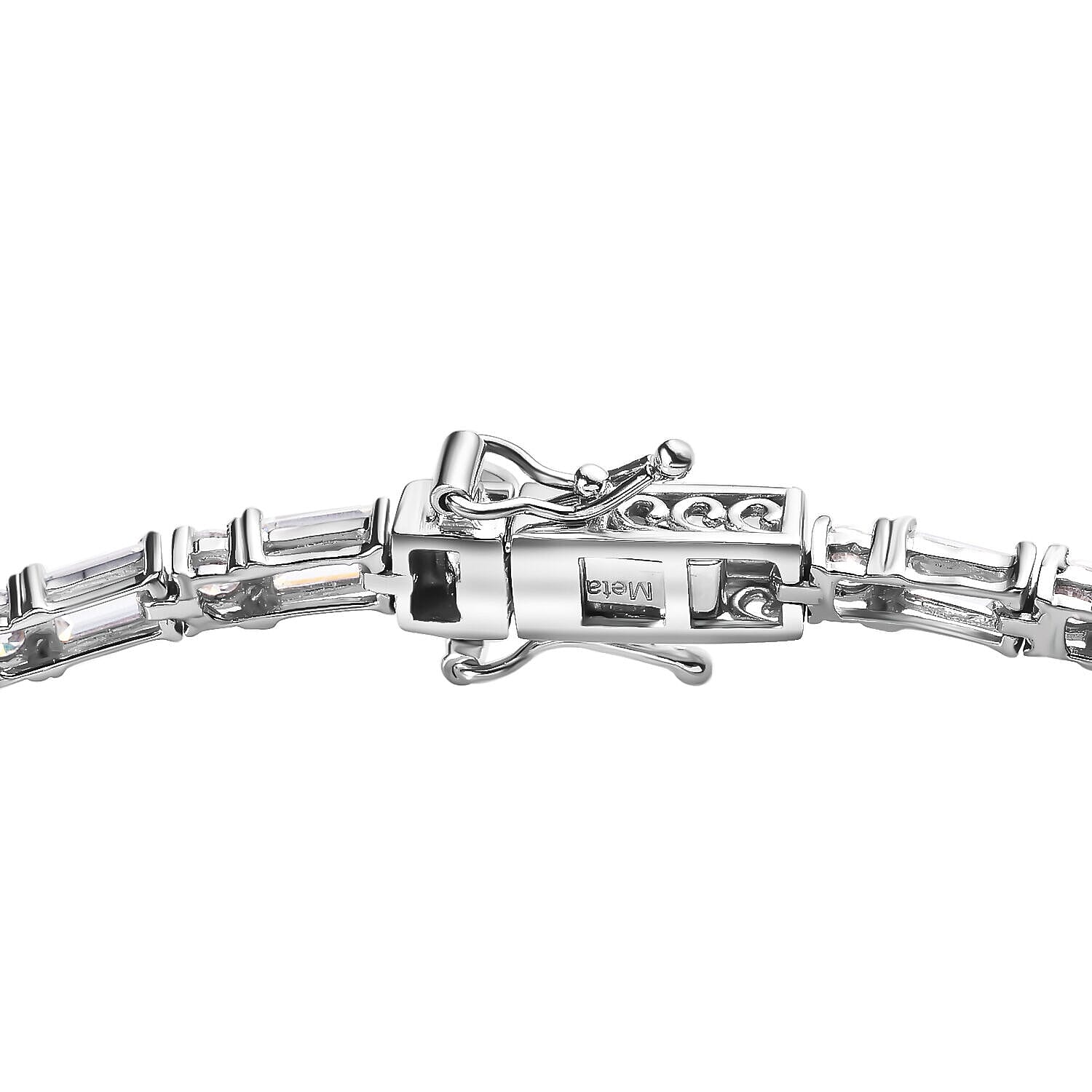 Moissanite Tennis Bracelet (Size - 7) in Platinum Overlay Sterling Silver 7.84 Ct, Silver Wt. 7.26 Gms 7365735 4