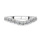 Moissanite Ring in Rhodium Overlay Sterling Silver