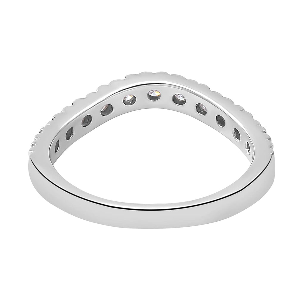 Moissanite Ring in Rhodium Overlay Sterling Silver