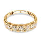 14K Yellow Gold SGL Certified Natural Yellow Diamond (I1-I2) 5 Stone Ring 1.00 Ct.