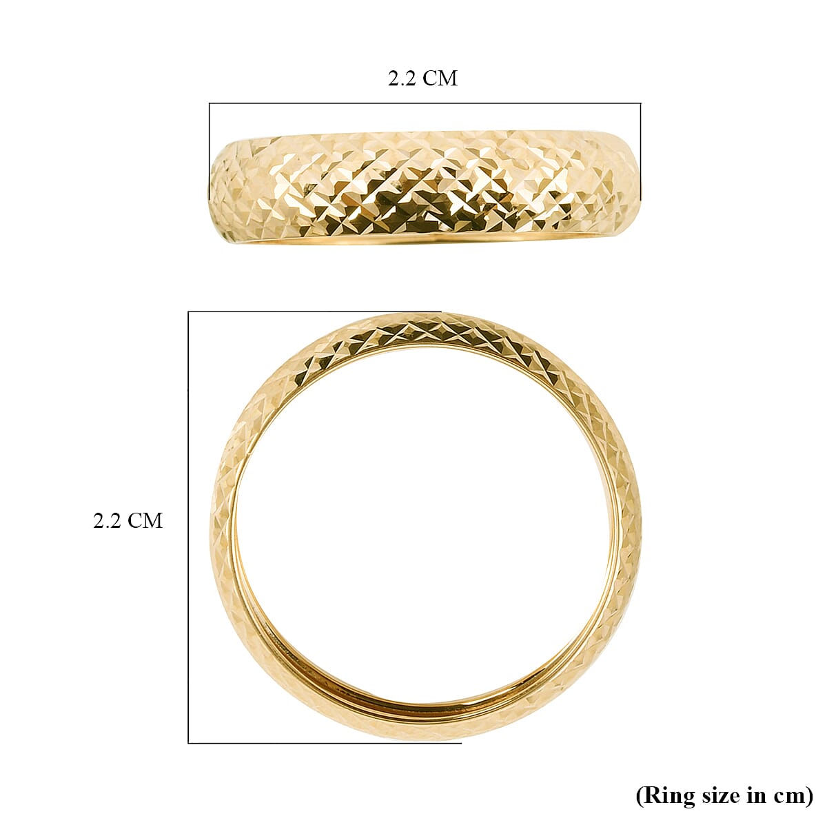 Monster Deal- 9K Yellow Gold Diamond Cut Band Ring 8725269 11