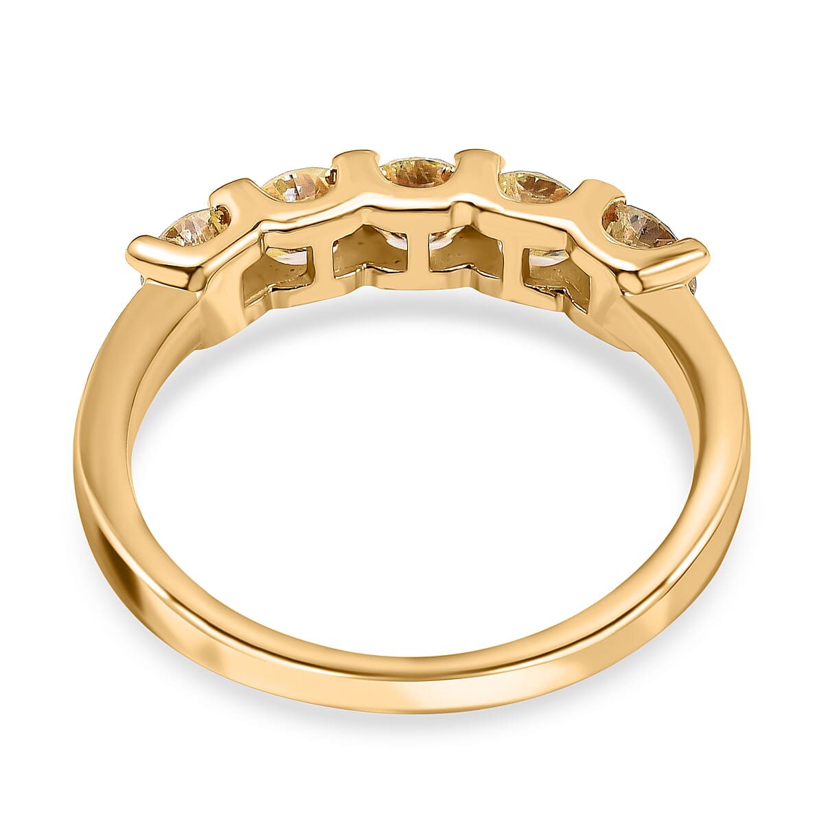 14K Yellow Gold SGL Certified Natural Yellow Diamond (I1-I2) 5 Stone Ring 1.00 Ct. 7510427 10
