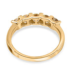 14K Yellow Gold SGL Certified Natural Yellow Diamond (I1-I2) 5 Stone Ring 1.00 Ct.