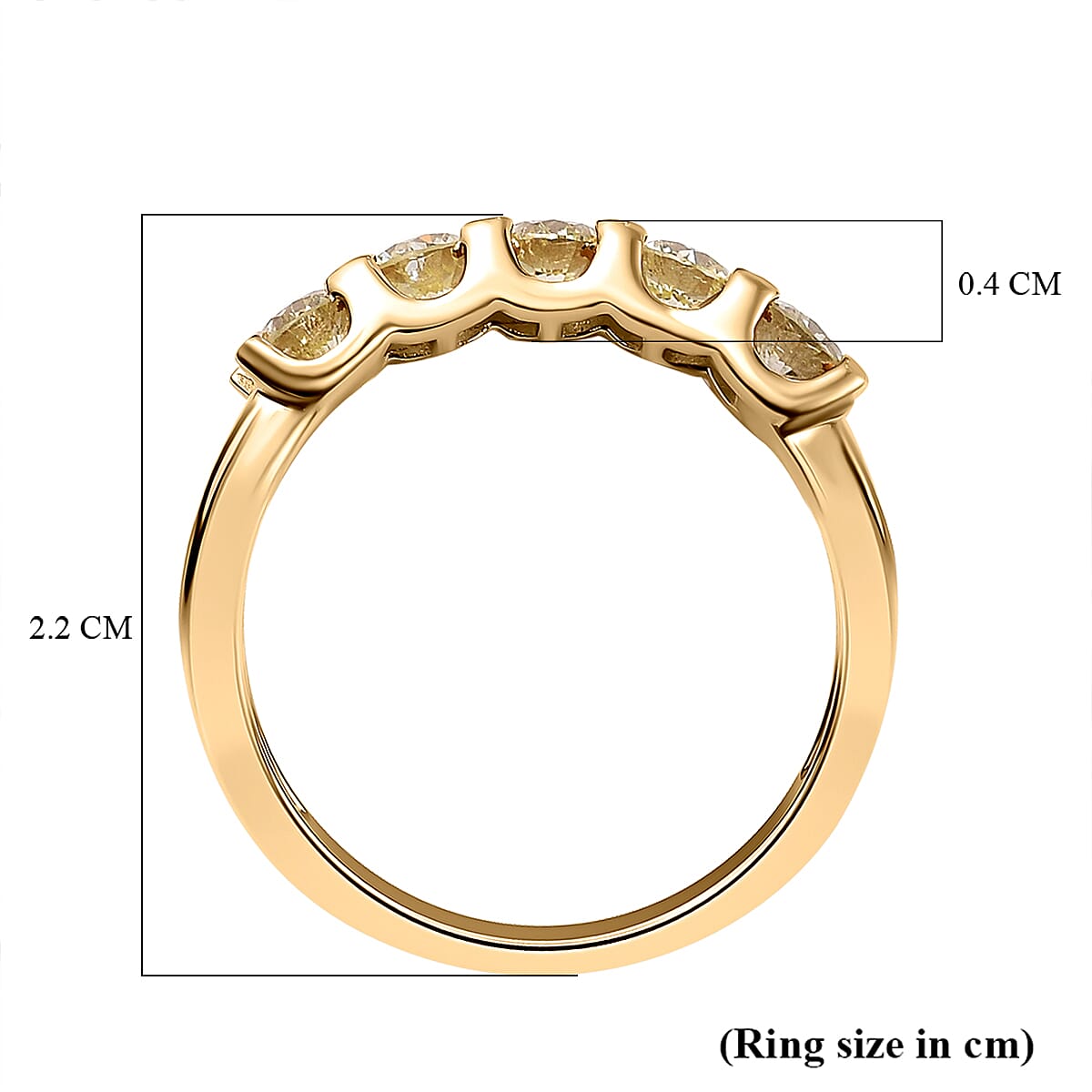 14K Yellow Gold SGL Certified Natural Yellow Diamond (I1-I2) 5 Stone Ring 1.00 Ct. 7510427 12