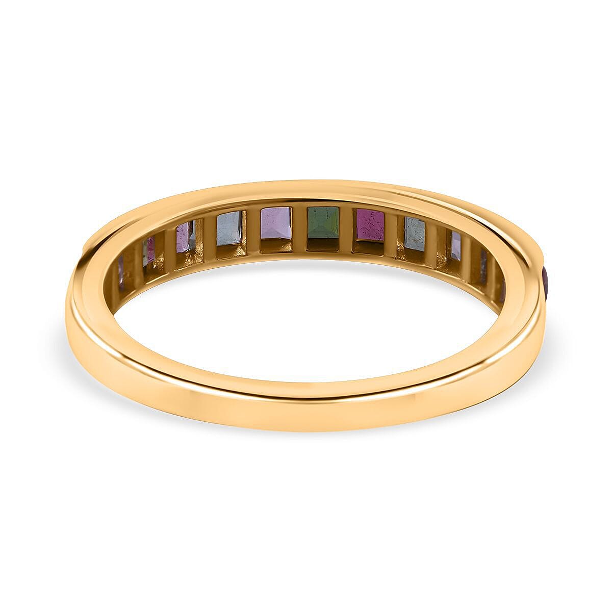 9K Yellow Gold Moissanite Multi Turmaline Half Eternity Ring 1.00 Ct. 7326011 11