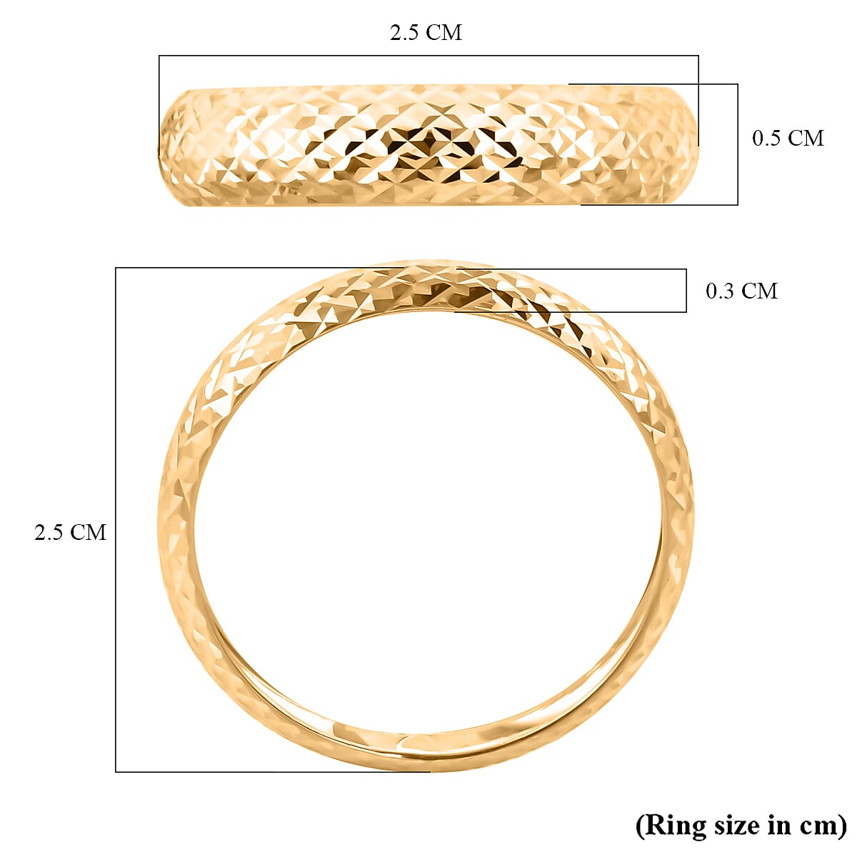 Monster Deal- 9K Yellow Gold Diamond Cut Band Ring 8725269 10