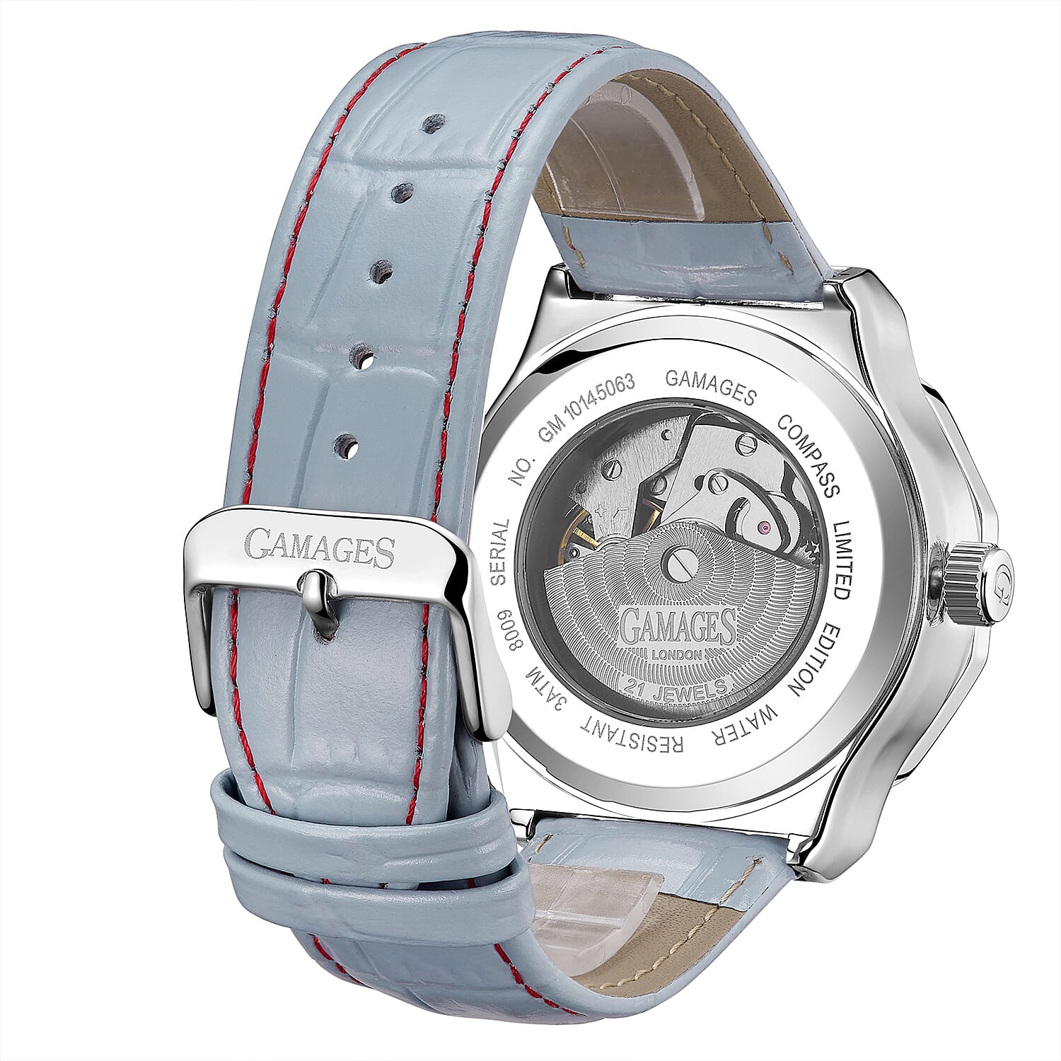 Monster Deal - Gamages Of London Compass Mens Watch with Grey Colour Leather Strap 7260709 2