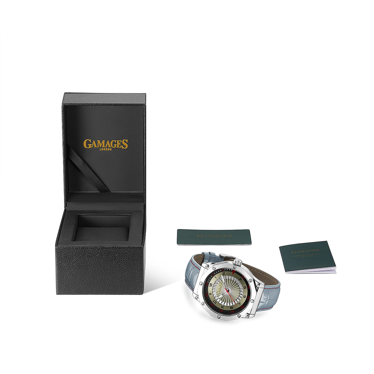 Monster Deal - Gamages Of London Compass Mens Watch with Grey Colour Leather Strap 7260709 4