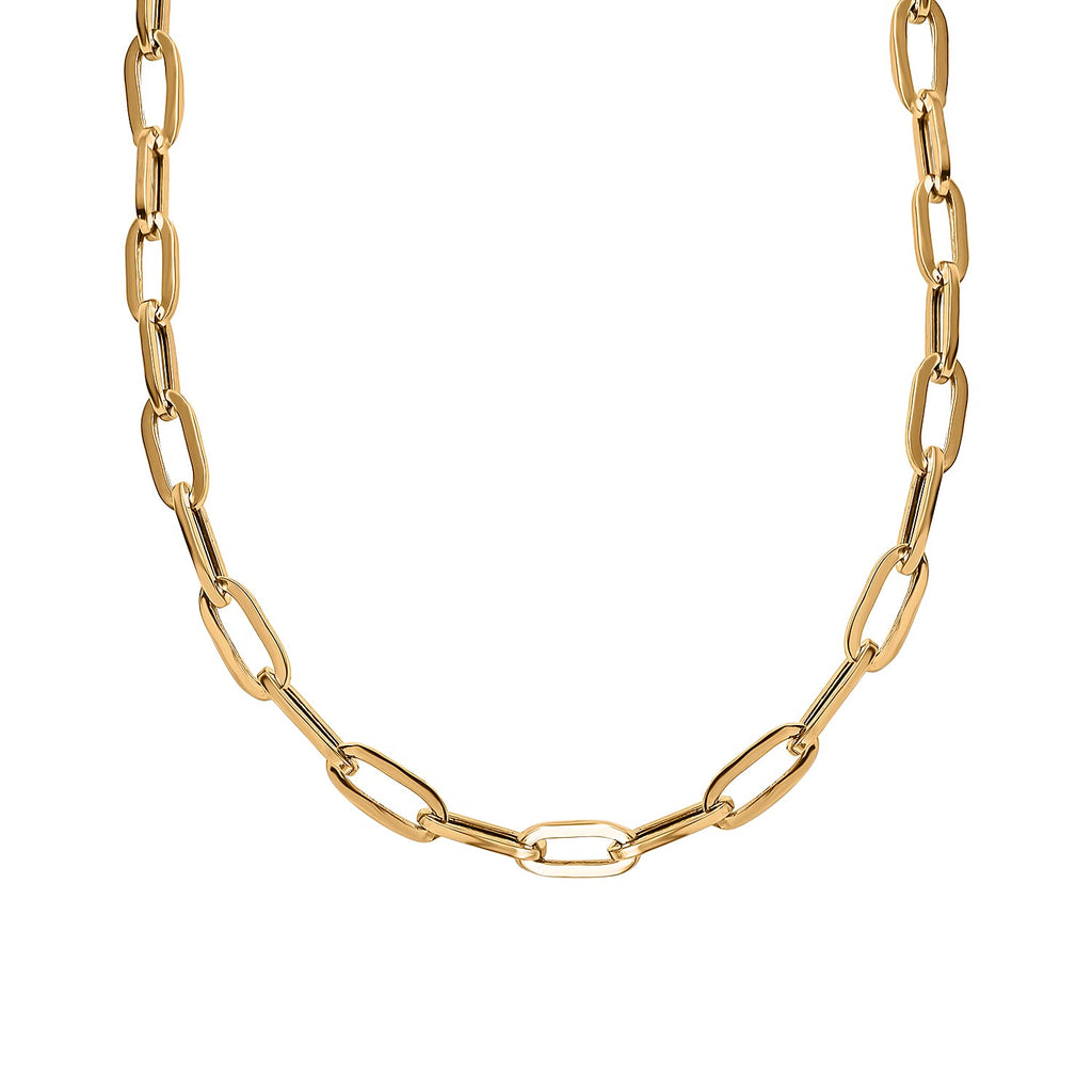 9K Yellow Gold Paper Clip Necklace (Size 24), Gold Wt. 11.00 Gms