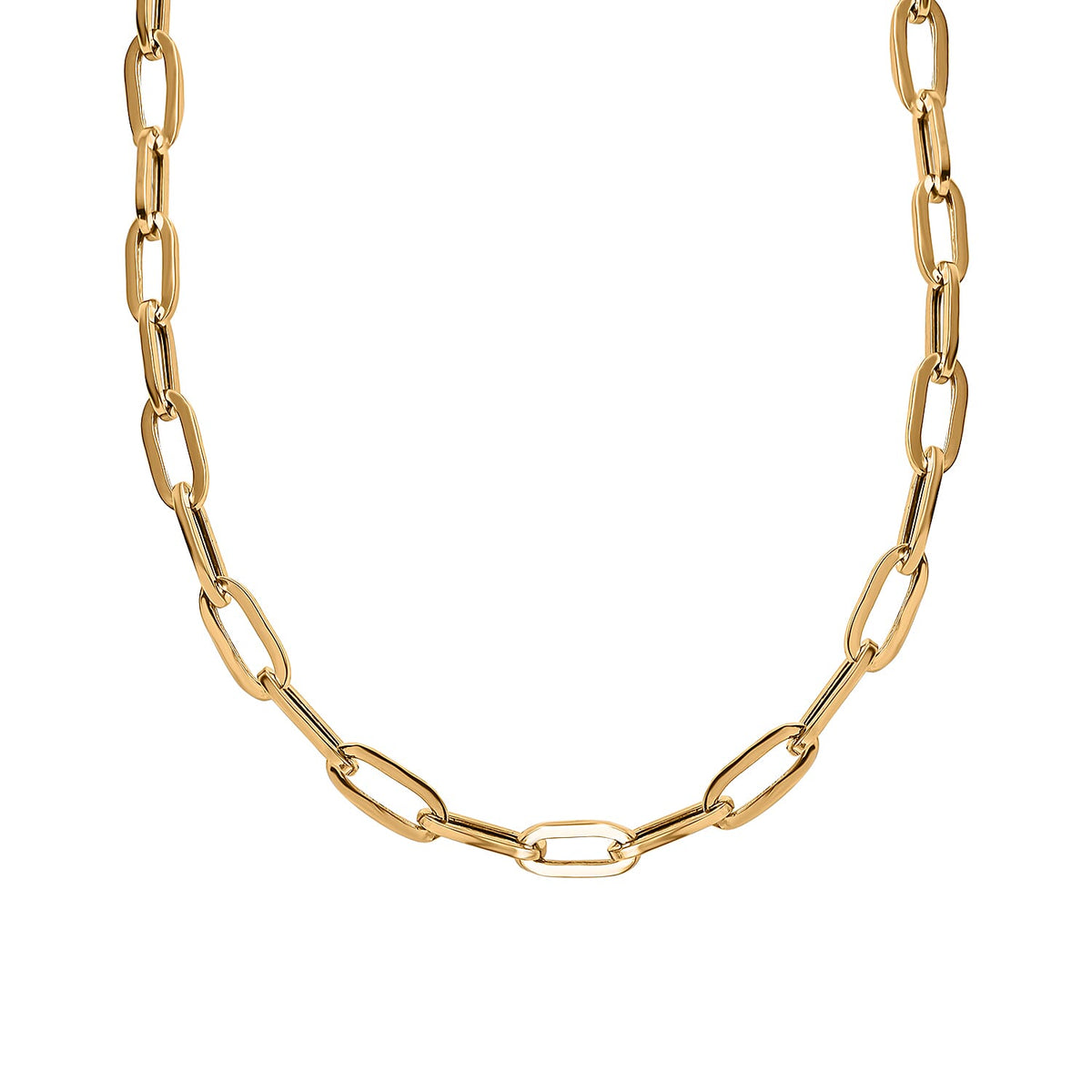 Italian Made Close Out Deal- 9K Yellow Gold Paper Clip Necklace (Size 24) With Lobster Clasp, Gold Wt. 11.80 GmsÂ  7269922 1