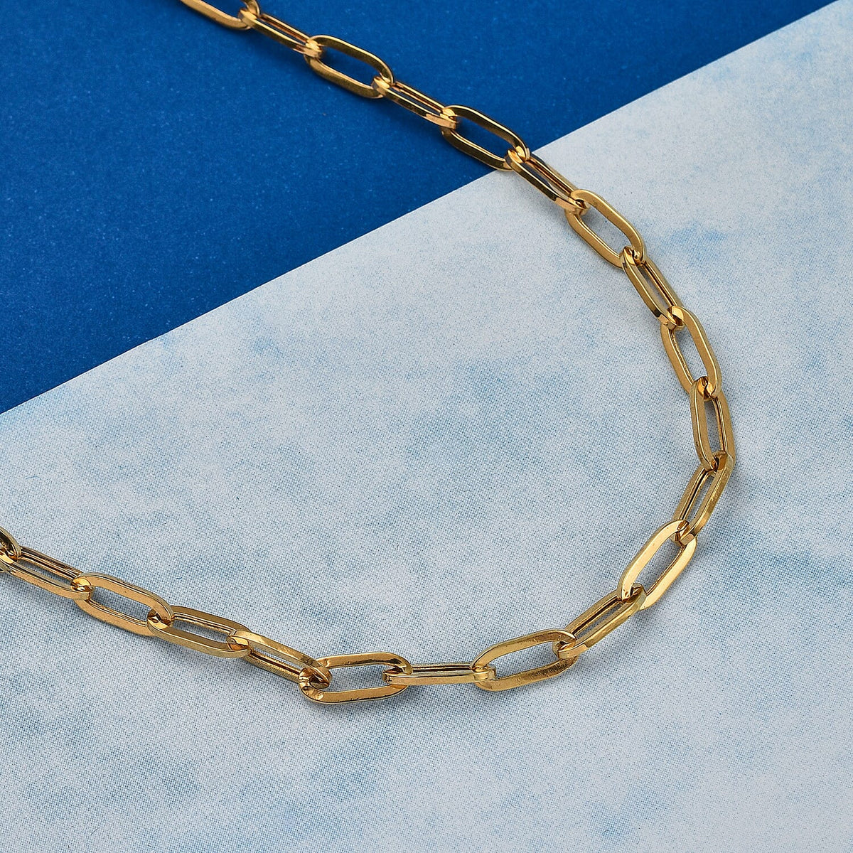 Italian Made Close Out Deal- 9K Yellow Gold Paper Clip Necklace (Size 24) With Lobster Clasp, Gold Wt. 11.80 GmsÂ  7269922 2