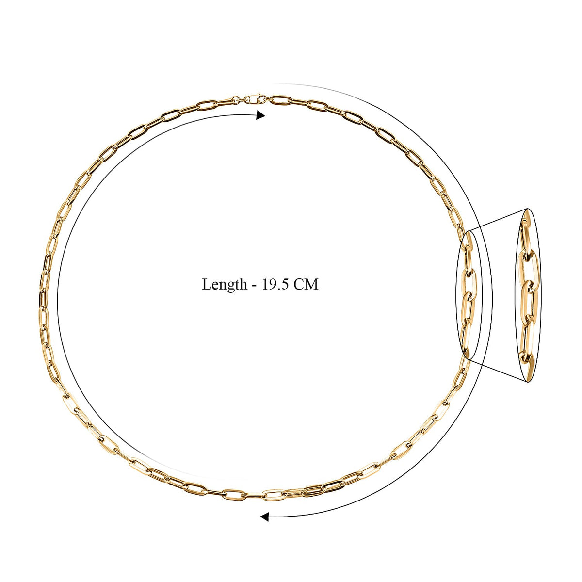 Italian Made Close Out Deal- 9K Yellow Gold Paper Clip Necklace (Size 24) With Lobster Clasp, Gold Wt. 11.80 GmsÂ  7269922 5