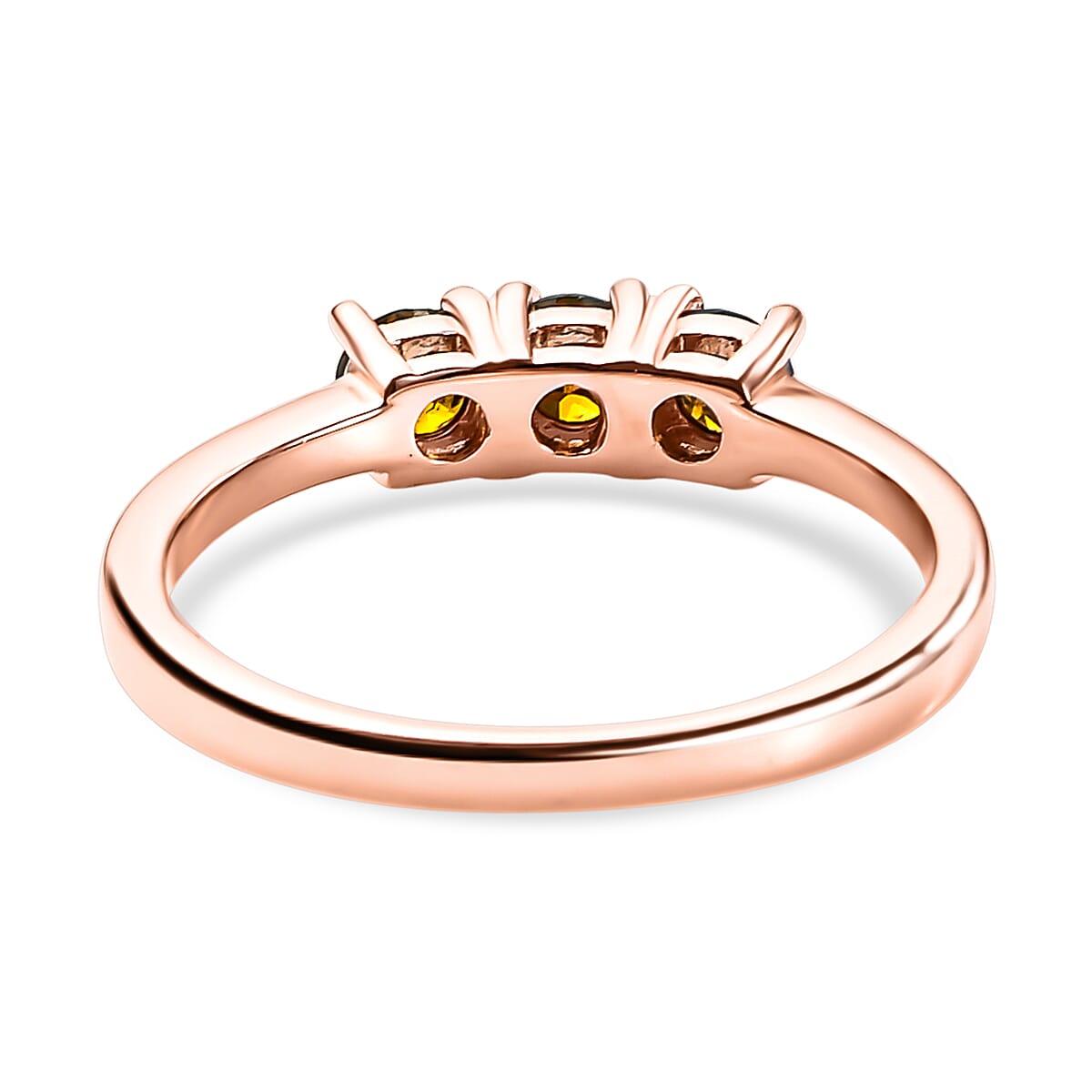 Monster Deal - Red Diamond Trilogy Ring in Vermeil Rose Gold Sterling Silver 0.50 Ct. 7072560 4