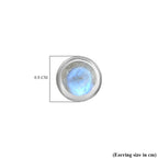 Moon Glow Moonstone Solitaire Earrings in Rhodium Overlay Sterling Silver 1.64 Ct
