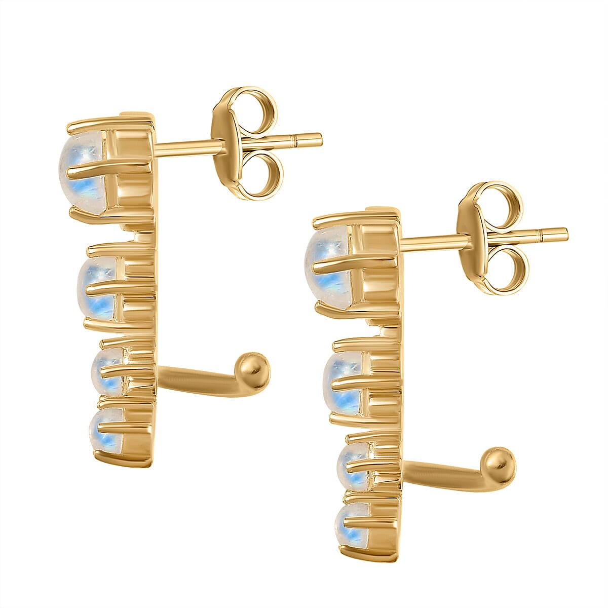Premium Rainbow Moonstone Earrings in 18K Yellow Gold Plated Sterling Silver 2.44 Ct. 7537361 3