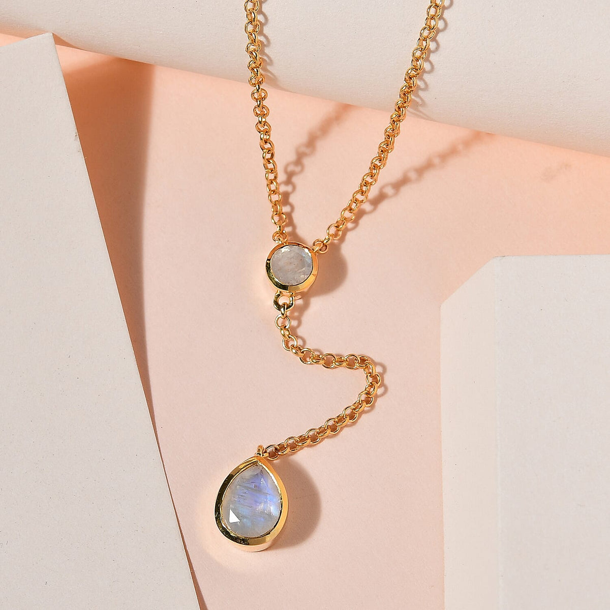 Premium Rainbow Moonstone Necklace (Size - 20) in 18K Yellow Gold Vermeil Plated Sterling Silver 2.17 Ct. 7533160 2