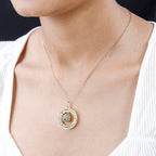 Moon Glow Stone Solitaire Pendant with Chain (Size 20) in 18K Yellow Gold Vermeil Plated Sterling Silver 6.50 Ct, Silver Wt 6.80 GM