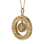 Moon Glow Stone Solitaire Pendant with Chain (Size 20) in 18K Yellow Gold Vermeil Plated Sterling Silver 6.50 Ct, Silver Wt 6.80 GM