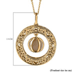 Moon Glow Stone Solitaire Pendant with Chain (Size 20) in 18K Yellow Gold Vermeil Plated Sterling Silver 6.50 Ct, Silver Wt 6.80 GM