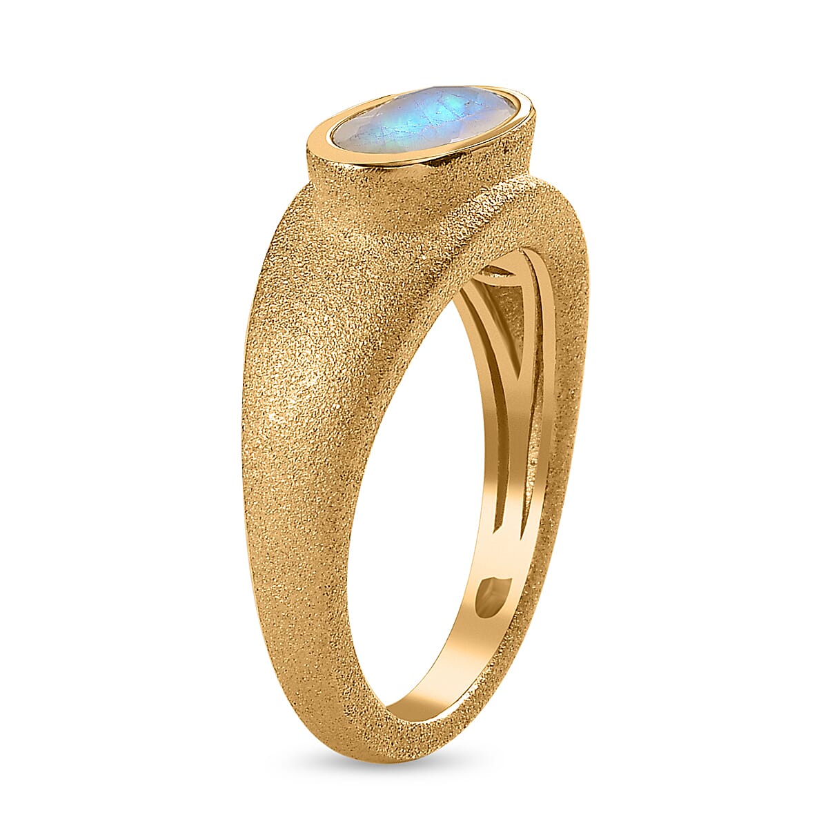 Moon Glow Moonstone Solitaire Ring in 18K Yellow Gold Vermeil Plated Sterling Silver 1.18 Ct 7802990 4