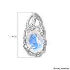 Moon Glow Moonstone Solitaire Earrings in Rhodium Overlay Sterling Silver 1.50 Ct