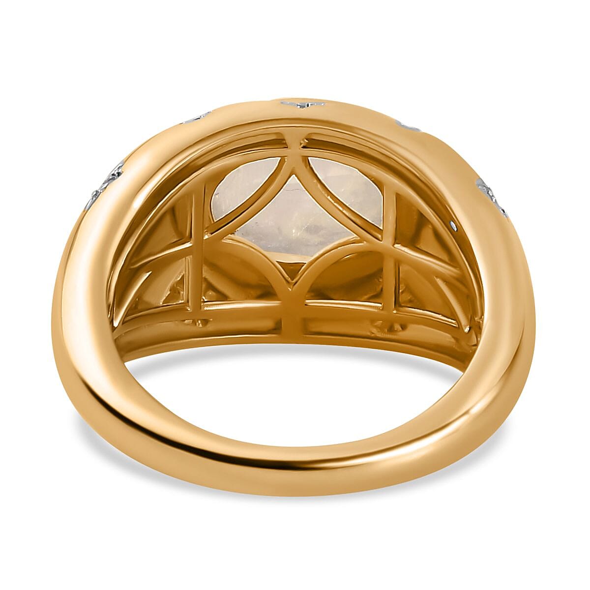 The Lunar Collection - Moon Glow Stone and Natural Zircon Ring in 18K Yellow Gold Vermeil Plated Sterling Silver 3.00 Ct. 7773980 5