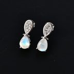 Moon Glow Moonstone & Natural Zircon Earrings in Rhodium Overlay Sterling Silver 2.31 Ct