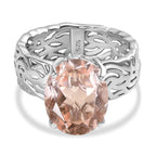 Morganique Triplet Quartz  Ring in Platinum Overlay Sterling Silver 5.00 ct  5.359  Ct.