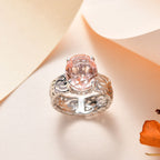 Morganique Triplet Quartz  Ring in Platinum Overlay Sterling Silver 5.00 ct  5.359  Ct.