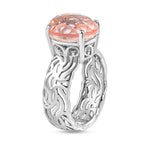 Morganique Triplet Quartz  Ring in Platinum Overlay Sterling Silver 5.00 ct  5.359  Ct.