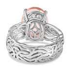 Morganique Triplet Quartz  Ring in Platinum Overlay Sterling Silver 5.00 ct  5.359  Ct.
