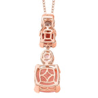 Morganite Color Quartz, Red Garnet & Natural Zircon Pendant with Chain (Size 20) in 18K Rose Gold Vermeil Plated Sterling Silver 7.00 Ct, Silver Wt 5.00 GM