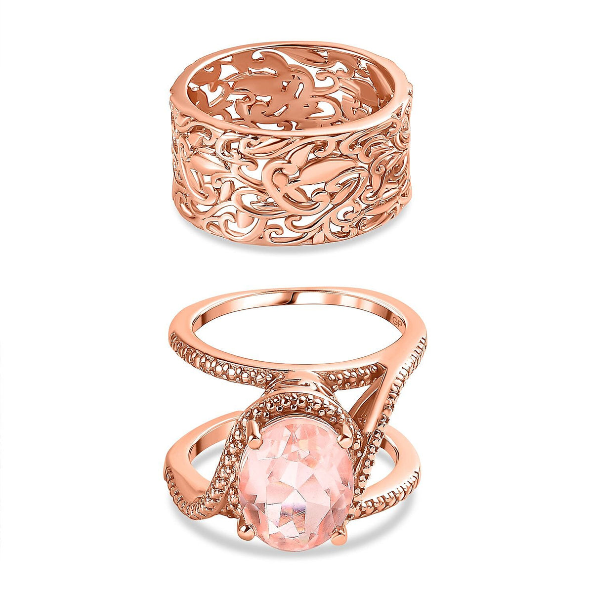 Colour of 2024- Morganite Colour Quartz Solitaire Ring 4.00 Ct. 7748025 3