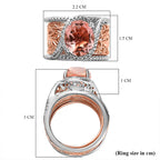 Morganite Quartz Set of 2 Rings in Two Tone 4.15 Ct.