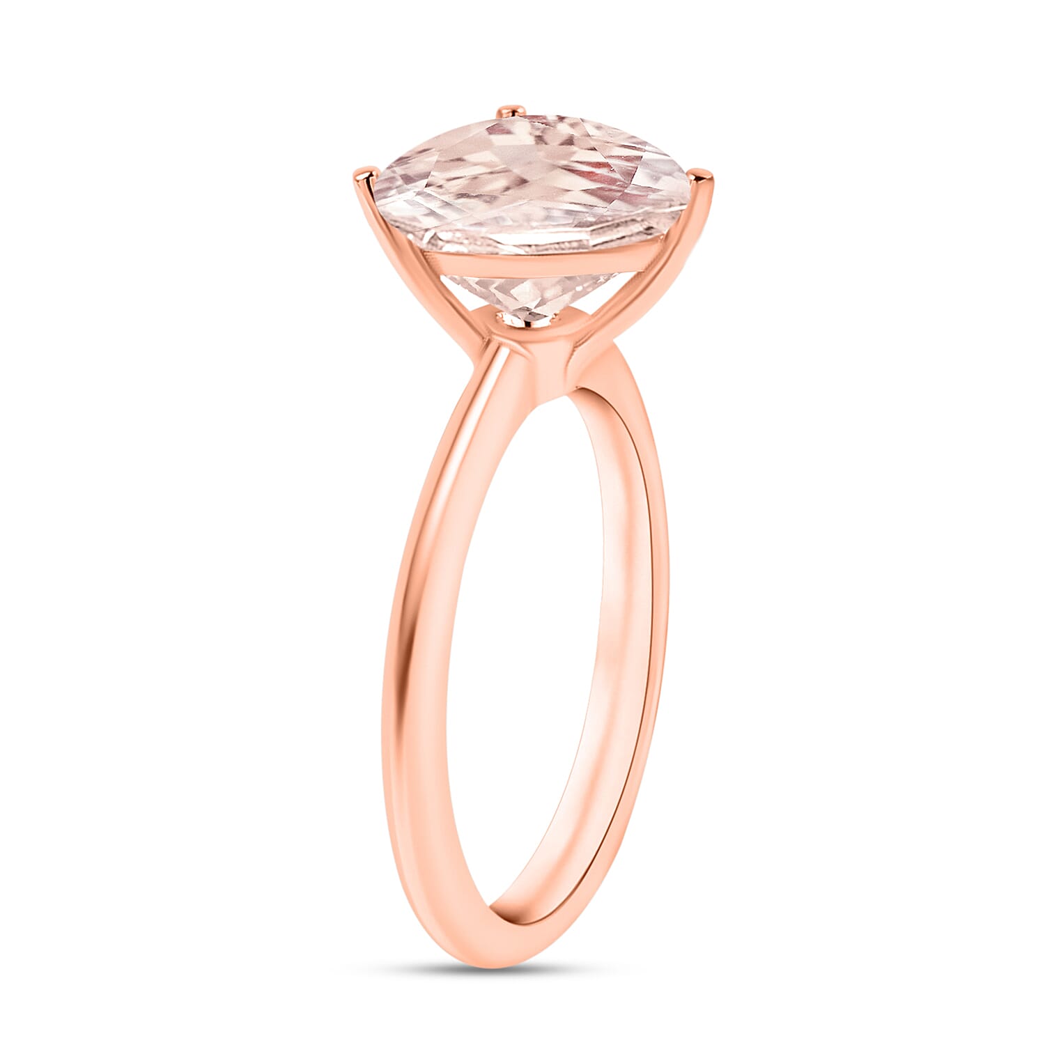 Morganite Ring in Vermeil Rose Gold Sterling Silver 1.30 Ct 7719068 2