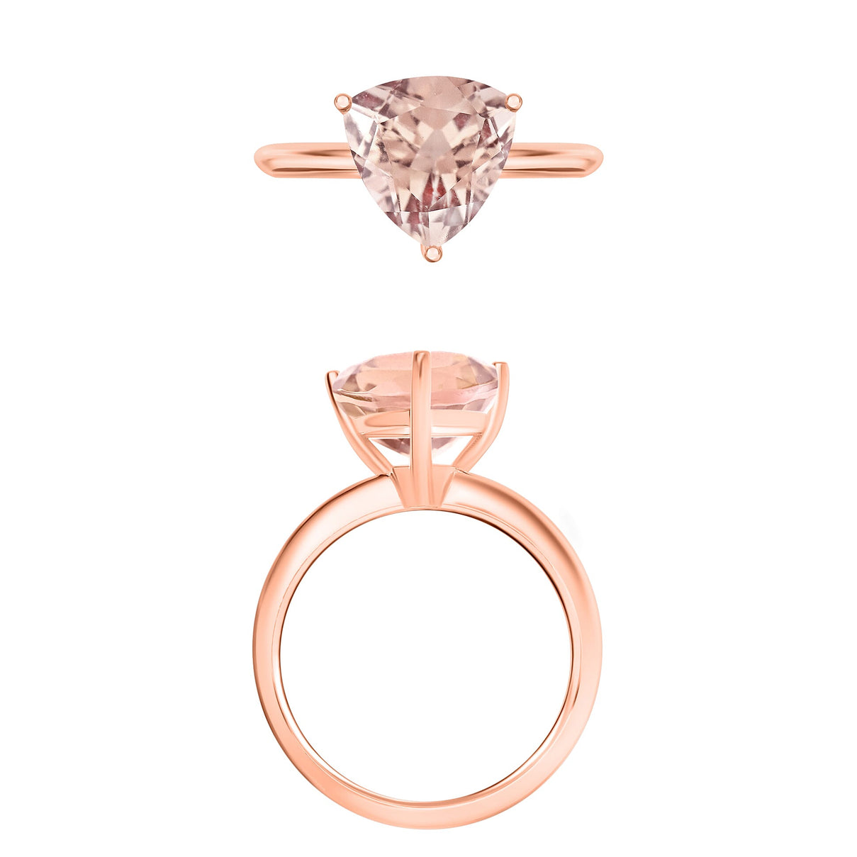 Morganite Ring in Vermeil Rose Gold Sterling Silver 1.30 Ct 7719068 3
