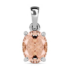 Morganite  Solitaire Pendant in Platinum Overlay Sterling Silver 2.40 ct  2.400  Ct.