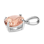 Morganite  Solitaire Pendant in Platinum Overlay Sterling Silver 2.40 ct  2.400  Ct.