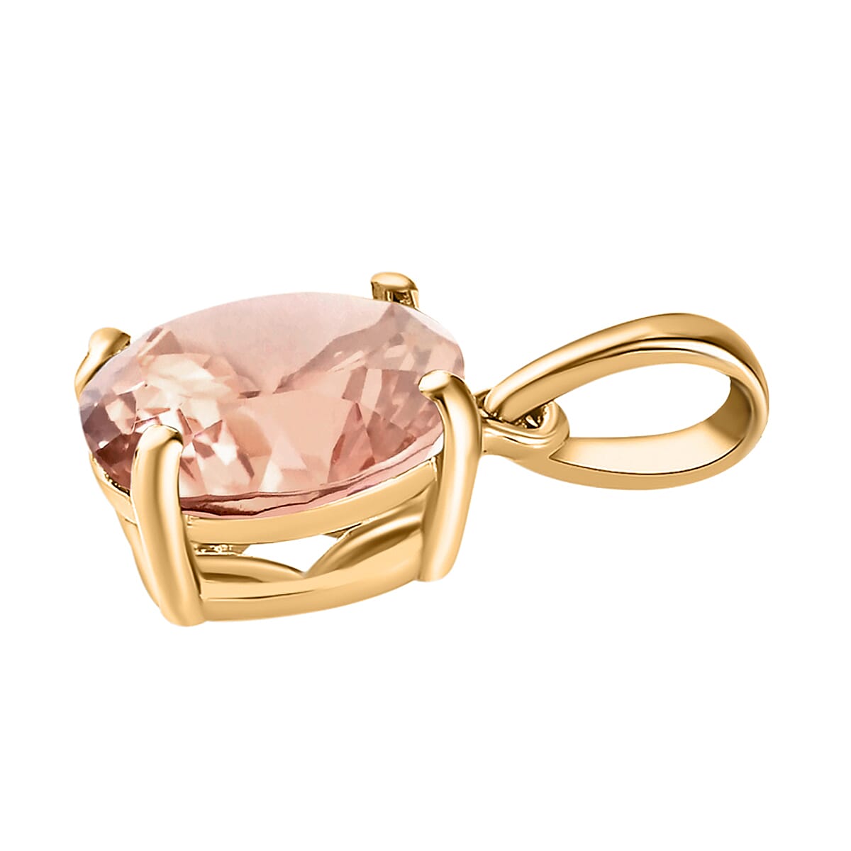 Morganite Solitaire Pendant in Vermeil Yellow Gold Plated Sterling Silver 2.40 ct. 8000079 2