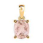 Morganite  Solitaire Pendant in Vermeil YG Sterling Silver 2.80 ct  2.800  Ct.
