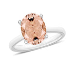 Morganite  Solitaire Ring in Platinum Overlay Sterling Silver 2.40 ct  2.400  Ct.
