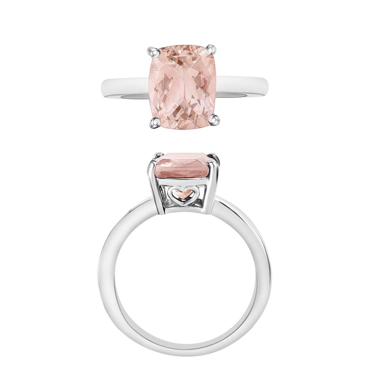Morganite Solitaire Ring in Platinum Overlay Sterling Silver 2.840 Ct 7719826 3