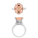 Morganite  Solitaire Ring in Platinum Overlay Sterling Silver 4.40 ct  4.400  Ct.