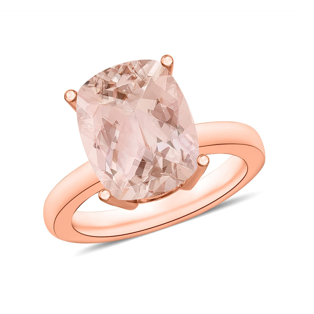 Morganite  Solitaire Ring in Vermeil RG Sterling Silver 2.84 ct  2.840  Ct.
