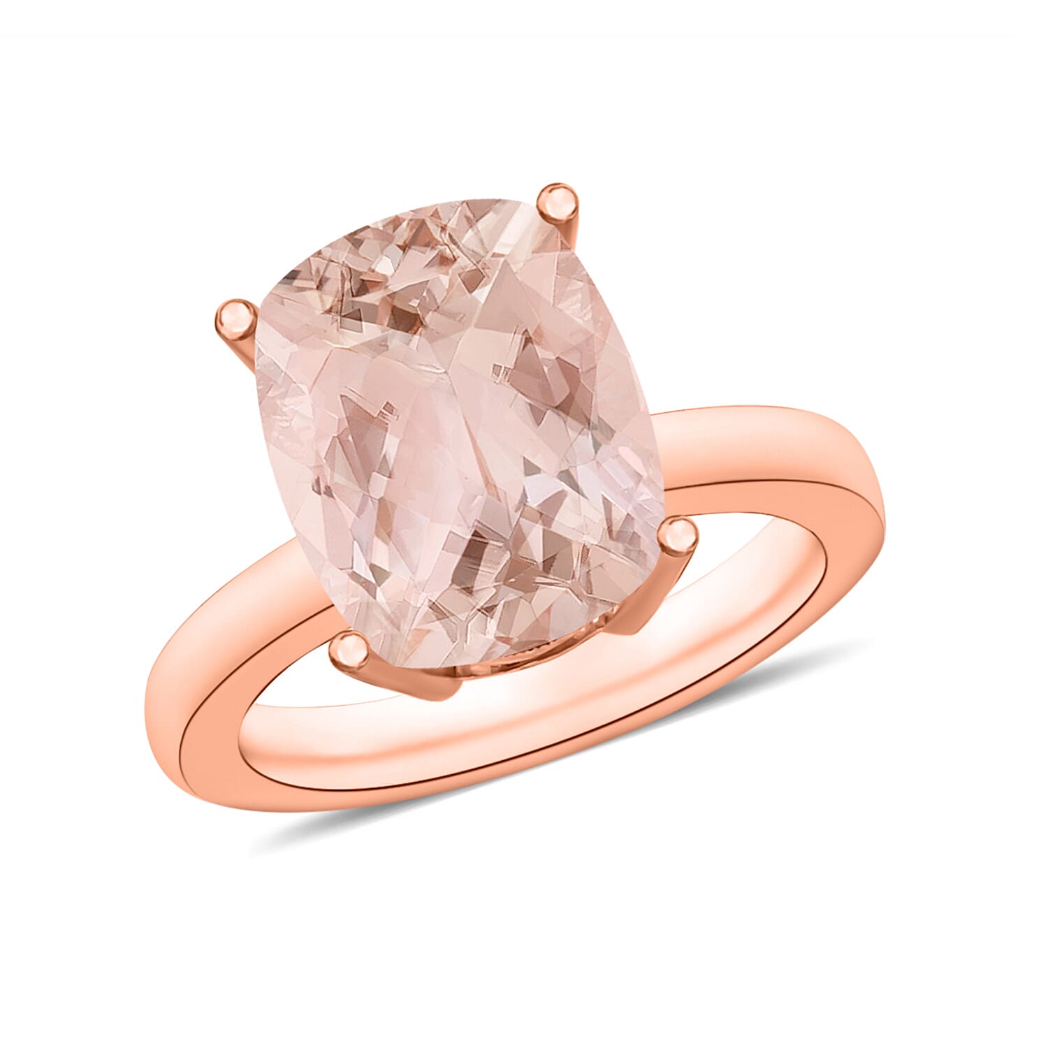 Morganite Solitaire Ring in Vermeil Rose Gold Sterling Silver 2.840 Ct 7719844 0