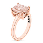Morganite  Solitaire Ring in Vermeil RG Sterling Silver 2.84 ct  2.840  Ct.