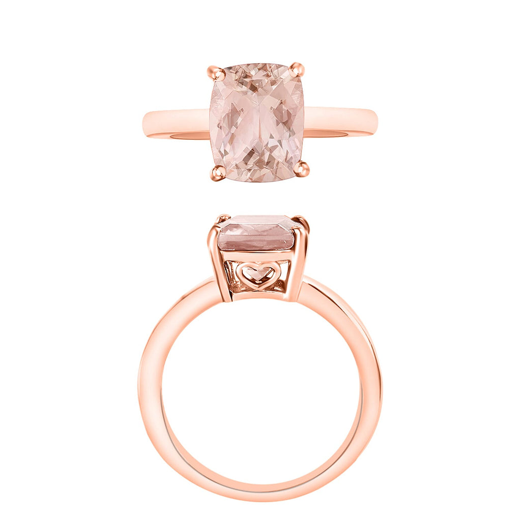 Morganite  Solitaire Ring in Vermeil RG Sterling Silver 2.84 ct  2.840  Ct.