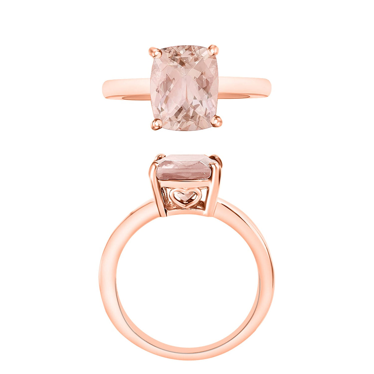 Morganite Solitaire Ring in Vermeil Rose Gold Sterling Silver 2.840 Ct 7719844 3