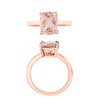 Morganite  Solitaire Ring in Vermeil RG Sterling Silver 2.84 ct  2.840  Ct.